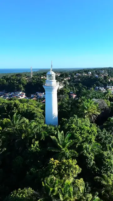 Farol e vila de Morro de São Paulo vistos do alto